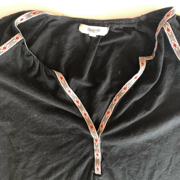 Madewell Black Embroidered Top - Picture 2 of 5